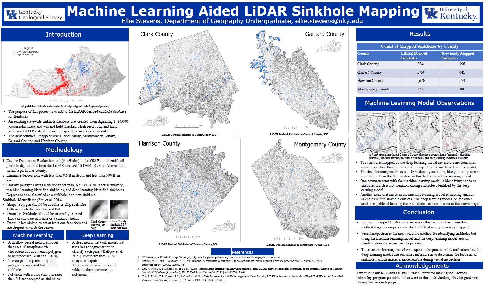 Machine Learning Aided LiDAR Sinkhole Mapping, Ellie Stevens, University of Kentucky Geography