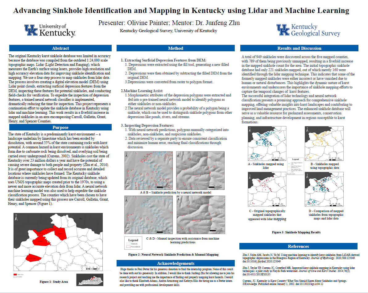 Advancing Sinkhole Identification and Mapping in Kentucky using Lidar and Machine Learning